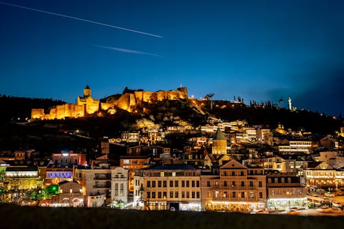 Night Tbilisi glows with lights