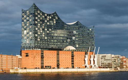 Základová fotografie zdarma na téma elbphilharmonie, exteriér budovy, hamburk