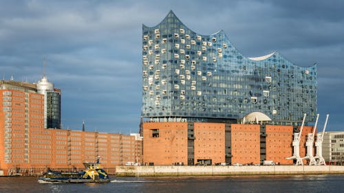 Základová fotografie zdarma na téma elbphilharmonie, exteriér budovy, hamburk