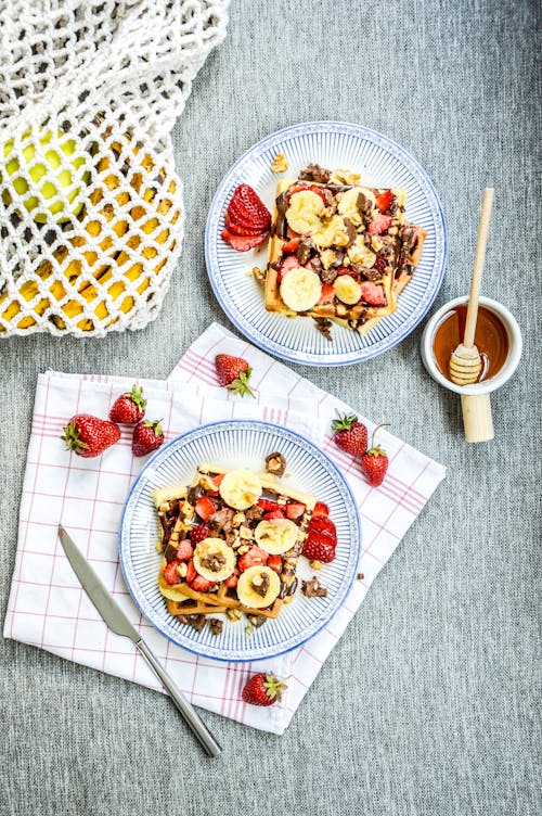 Free Sweet Breakfast on Plates Stock Photo