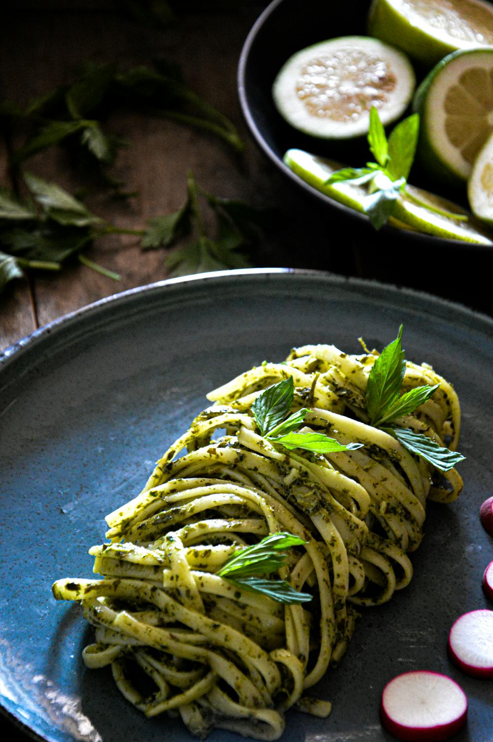 Lemon Basil Pesto Pasta