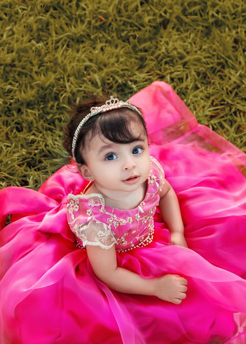Child Model in Pink Dress and Tiara