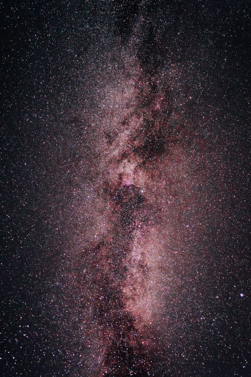 Free Vertical shot of the Milky Way galaxy illuminating the night sky in Joshua Tree, CA. Stock Photo