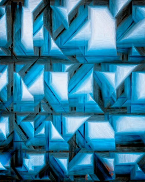Modern, Abstract Artwork in Shades of Blue 