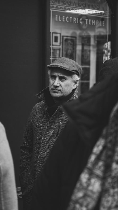 Elderly Man in Ivy Cap and Coat