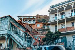 Traditional Tbilisi houses with ornate carved balconies — photo by Viktor Solomonik on Pexels