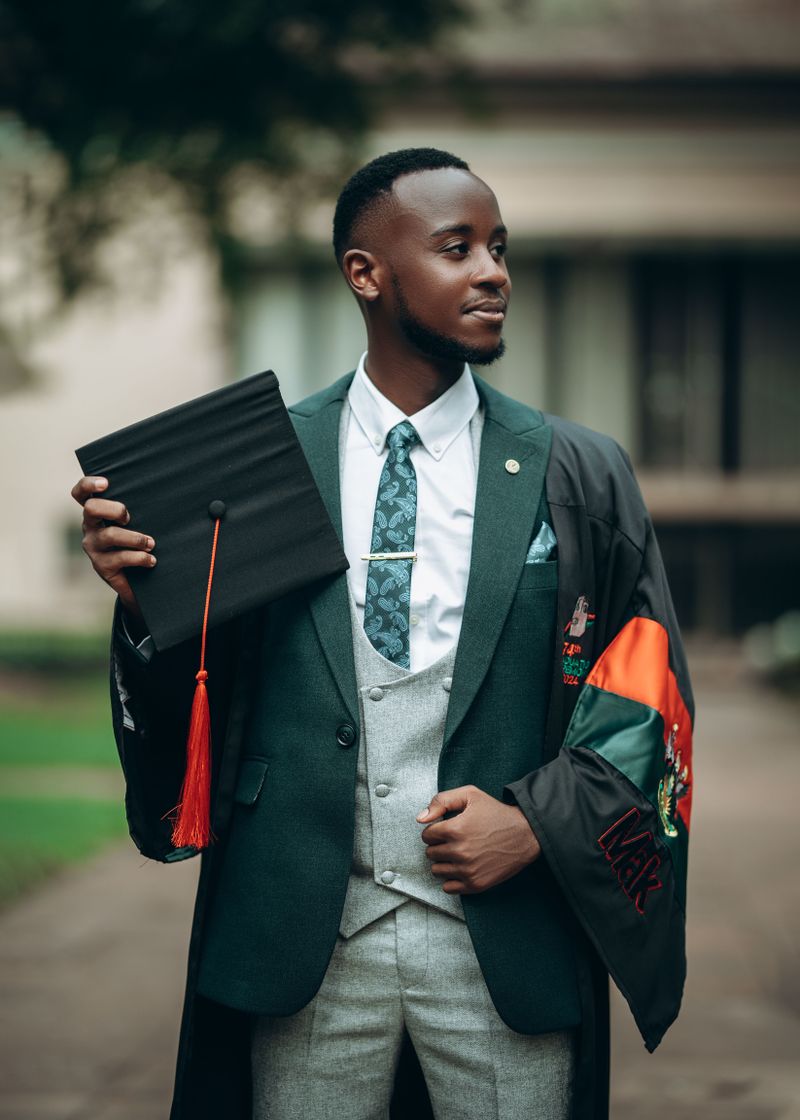 Male graduate with cap