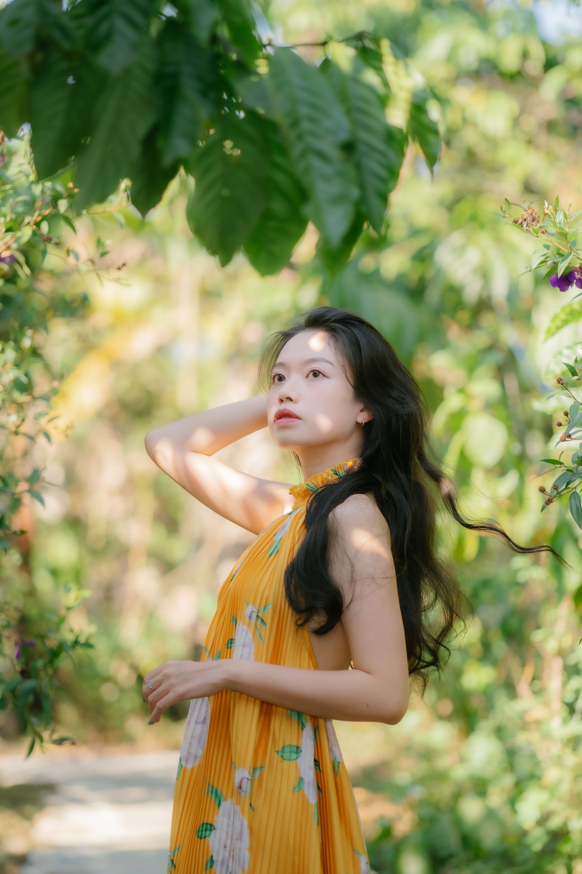 Woman Wearing Yellow Dress in a Park · Free Stock Photo