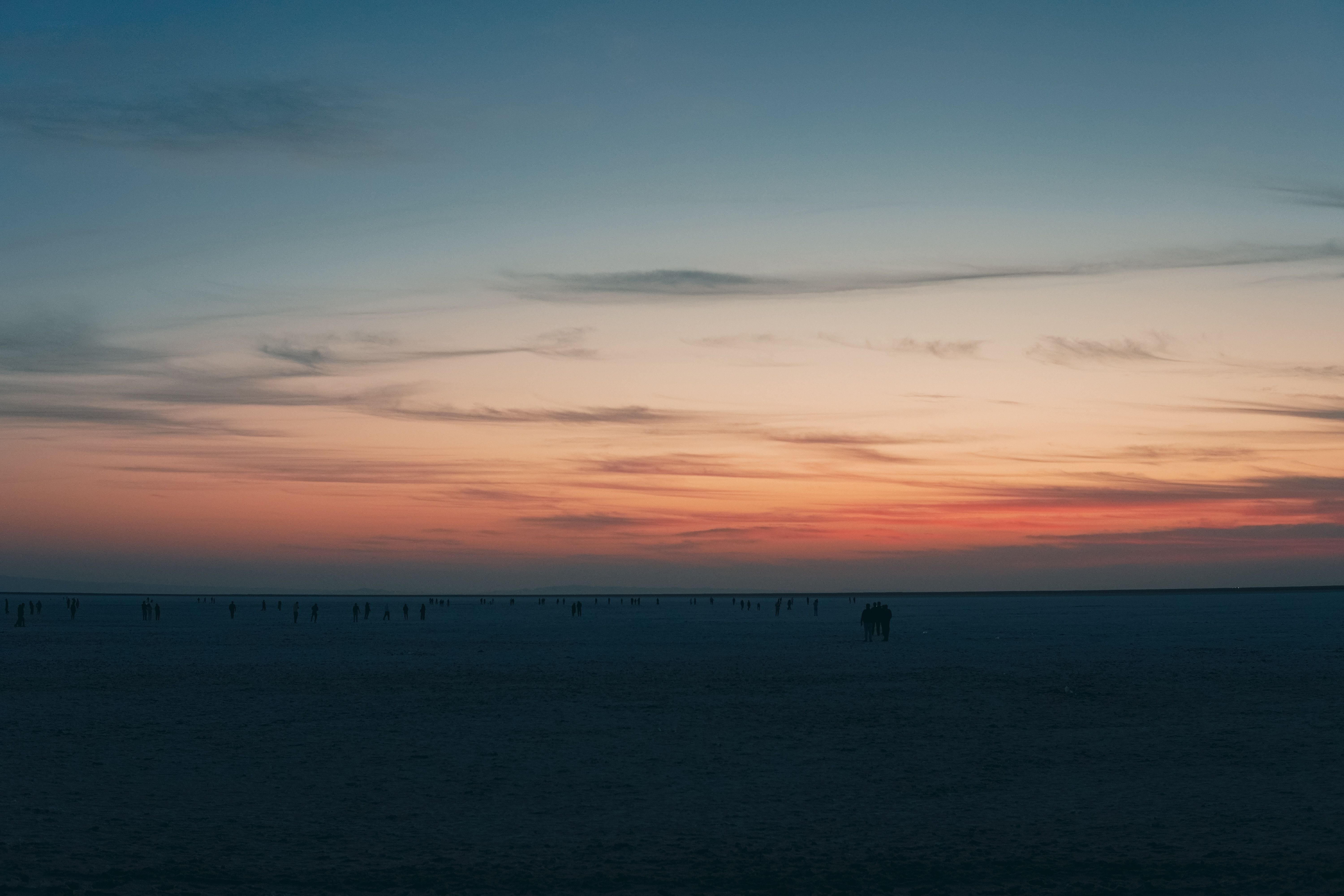 A beautiful sunrise over the vast desert landscape of Gujarat, India.