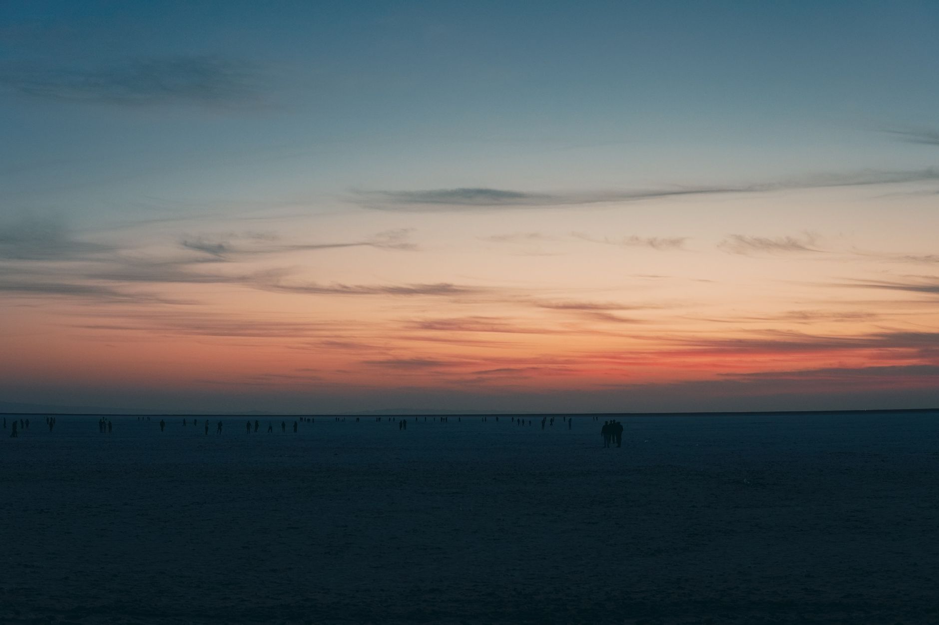 A beautiful sunrise over the vast desert landscape of Gujarat, India.