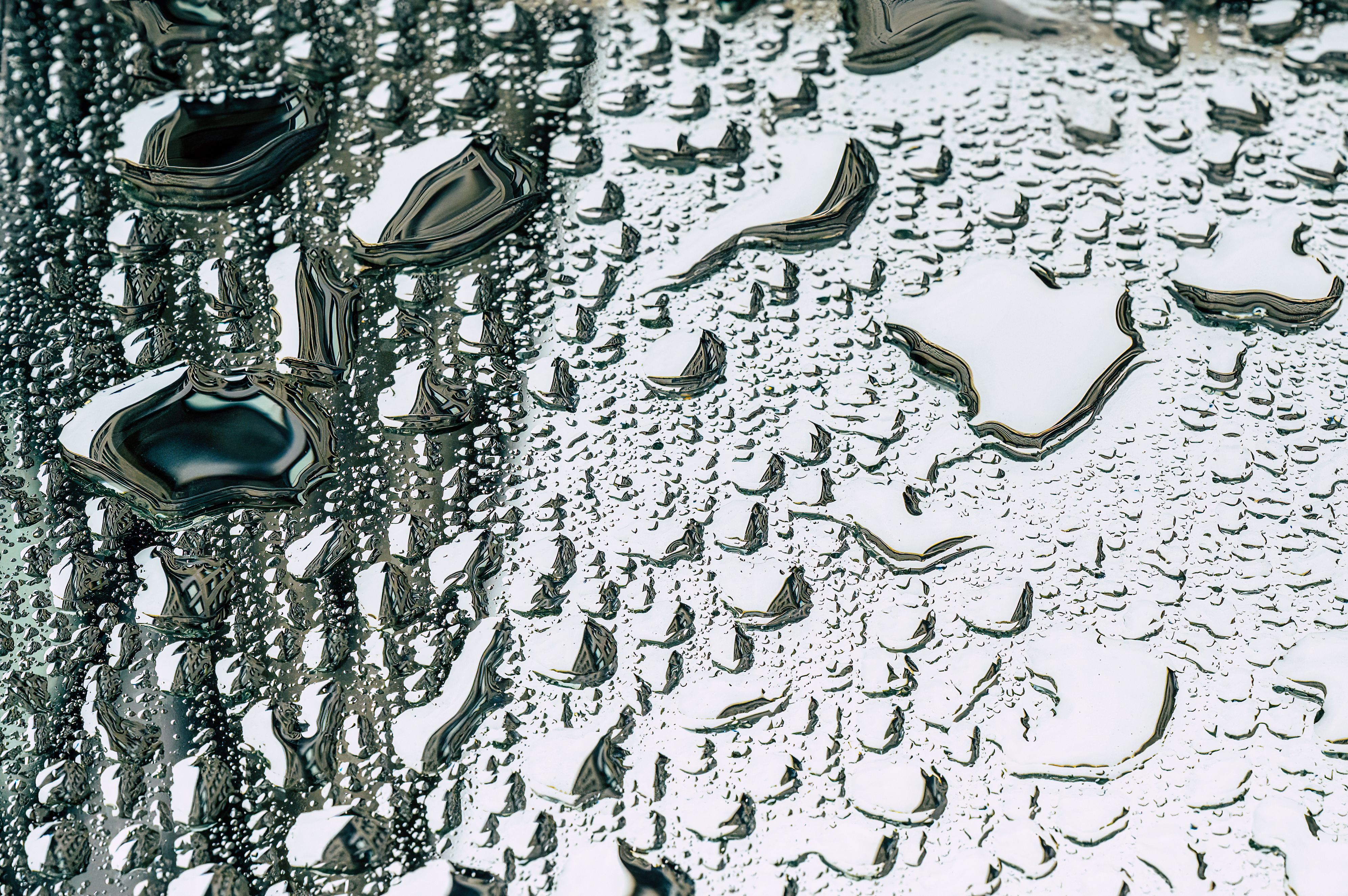 close-up of bubbling sourdough starter in a glass jar with condensation
