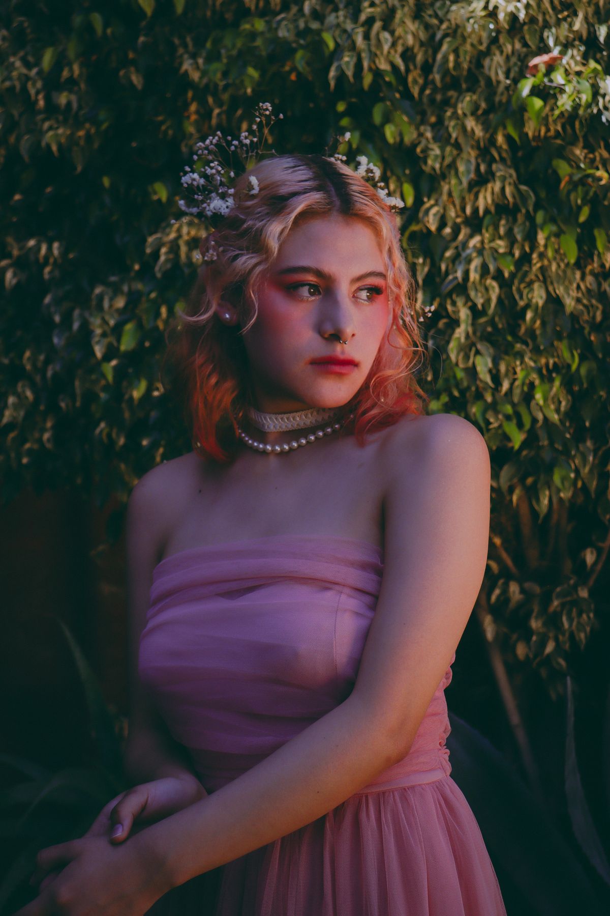 Portrait of Blonde Woman Wearing Pink Dress · Free Stock Photo