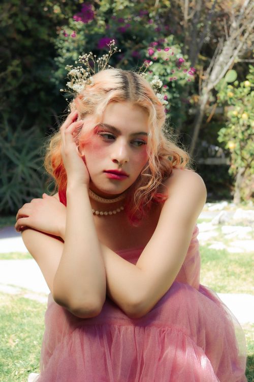 Portrait of Blonde Woman Wearing Pink Dress · Free Stock Photo