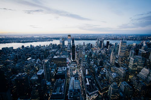 Birds Eye View of City in USA