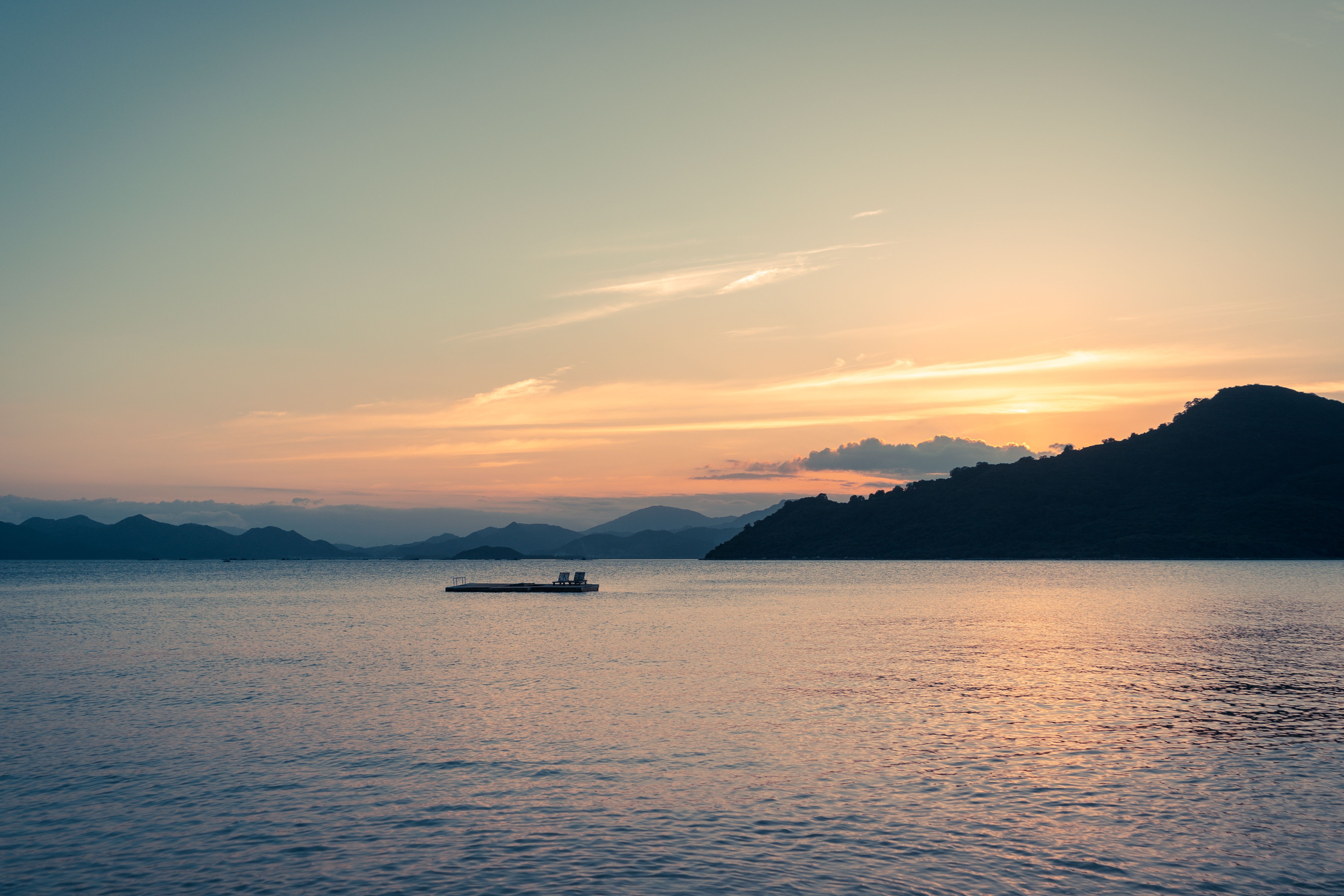 Silhouette of Mountain during Sunset · Free Stock Photo