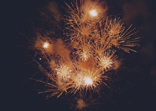 Fireworks in the dark with a black background