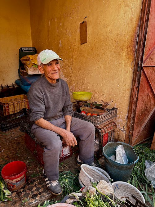 Senior Vendor at a Farmers Market