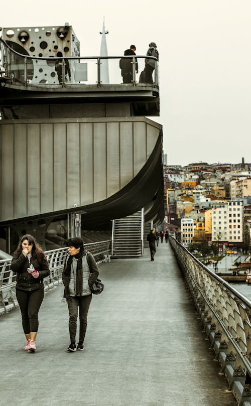 People Walking in Harbor in Istanbul 