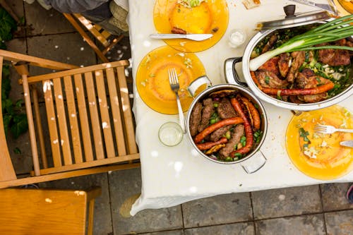 Top View of a Meal on a Table 