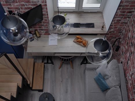 Multipurpose room ideas: living dining and home office combined image