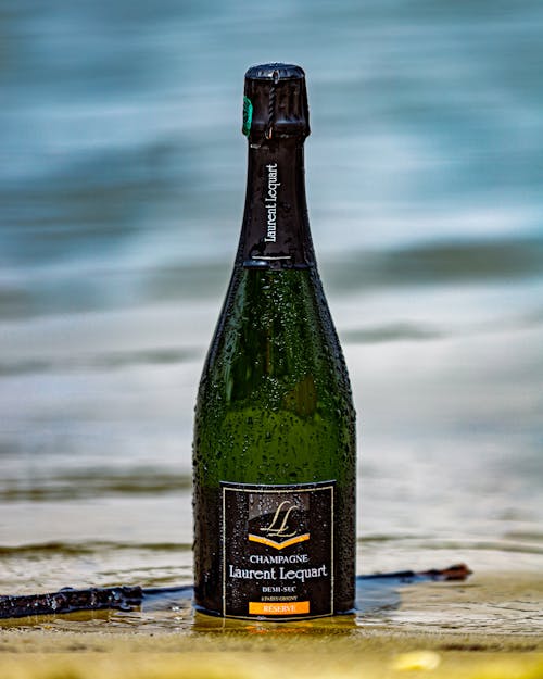 Bottle of Wine on a Beach 