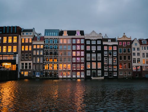 Tenements by Canal in Amsterdam