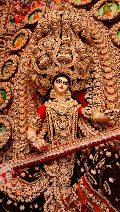 Photo of a Statue of Goddess Saraswati