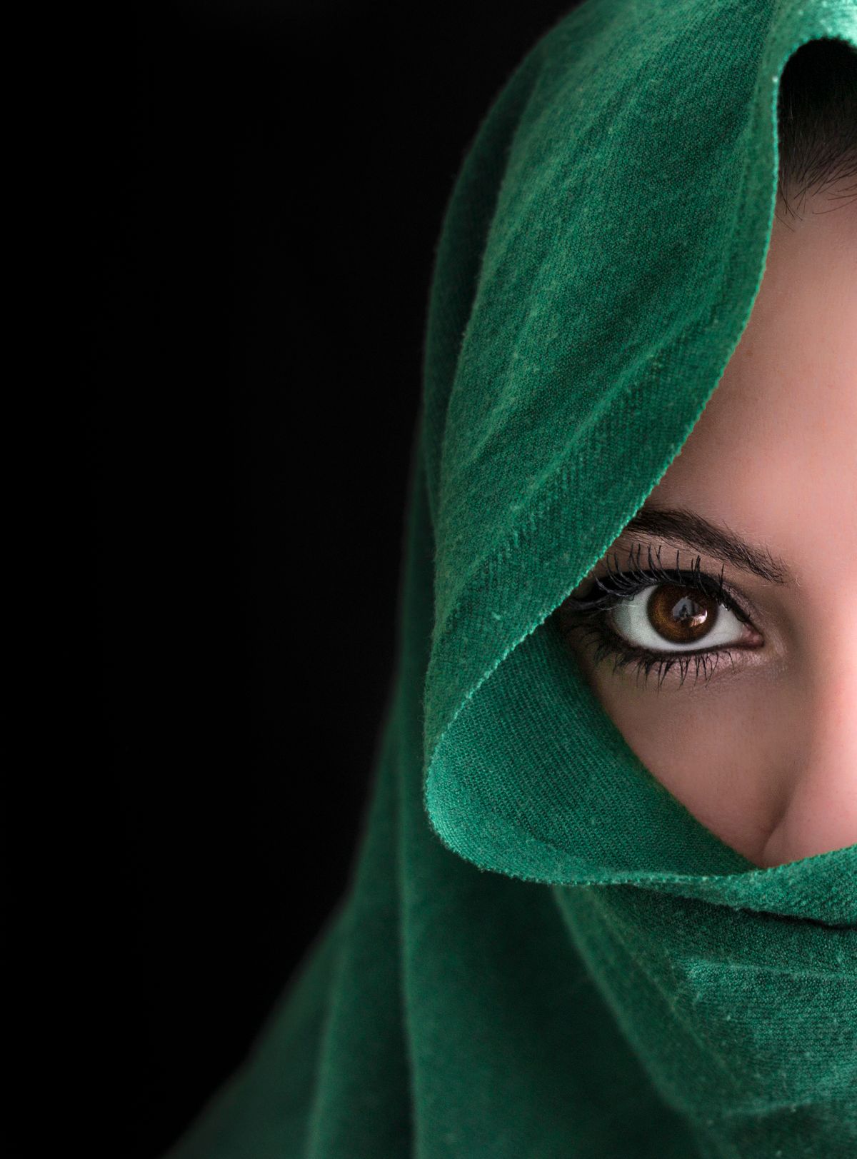 Woman in Green Hijab · Free Stock Photo