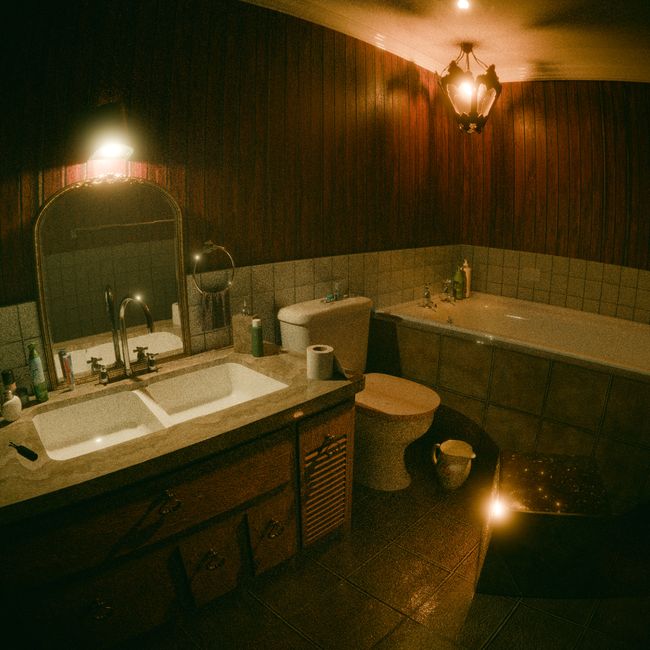 Warm Vintage Bathroom
