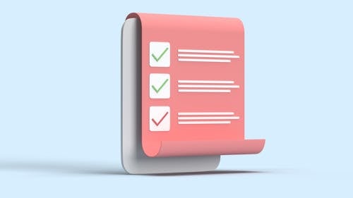 A Digital 3D Illustration of a Checklist 