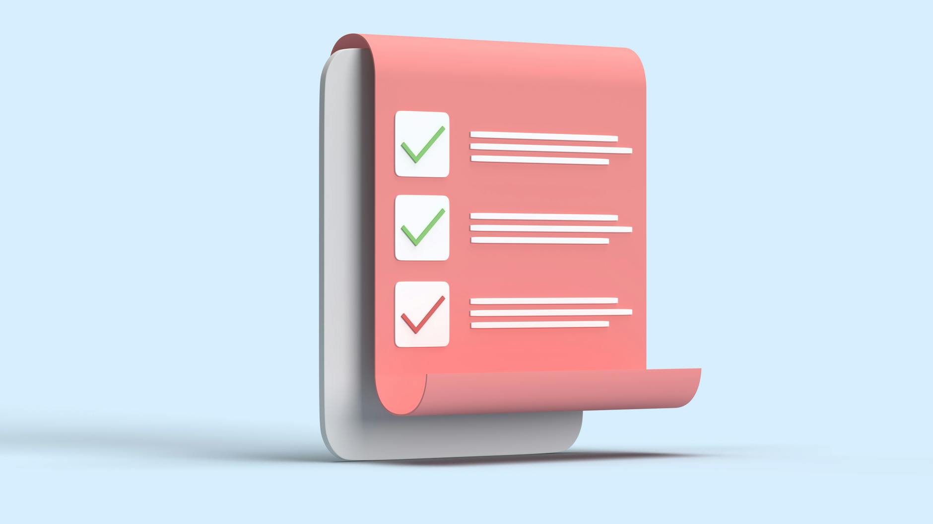 A Digital 3D Illustration of a Checklist