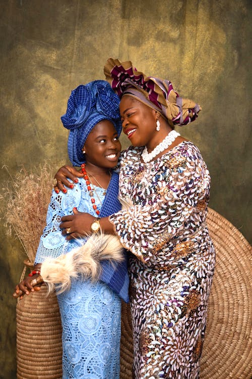 Portrait of African Women Hugging 