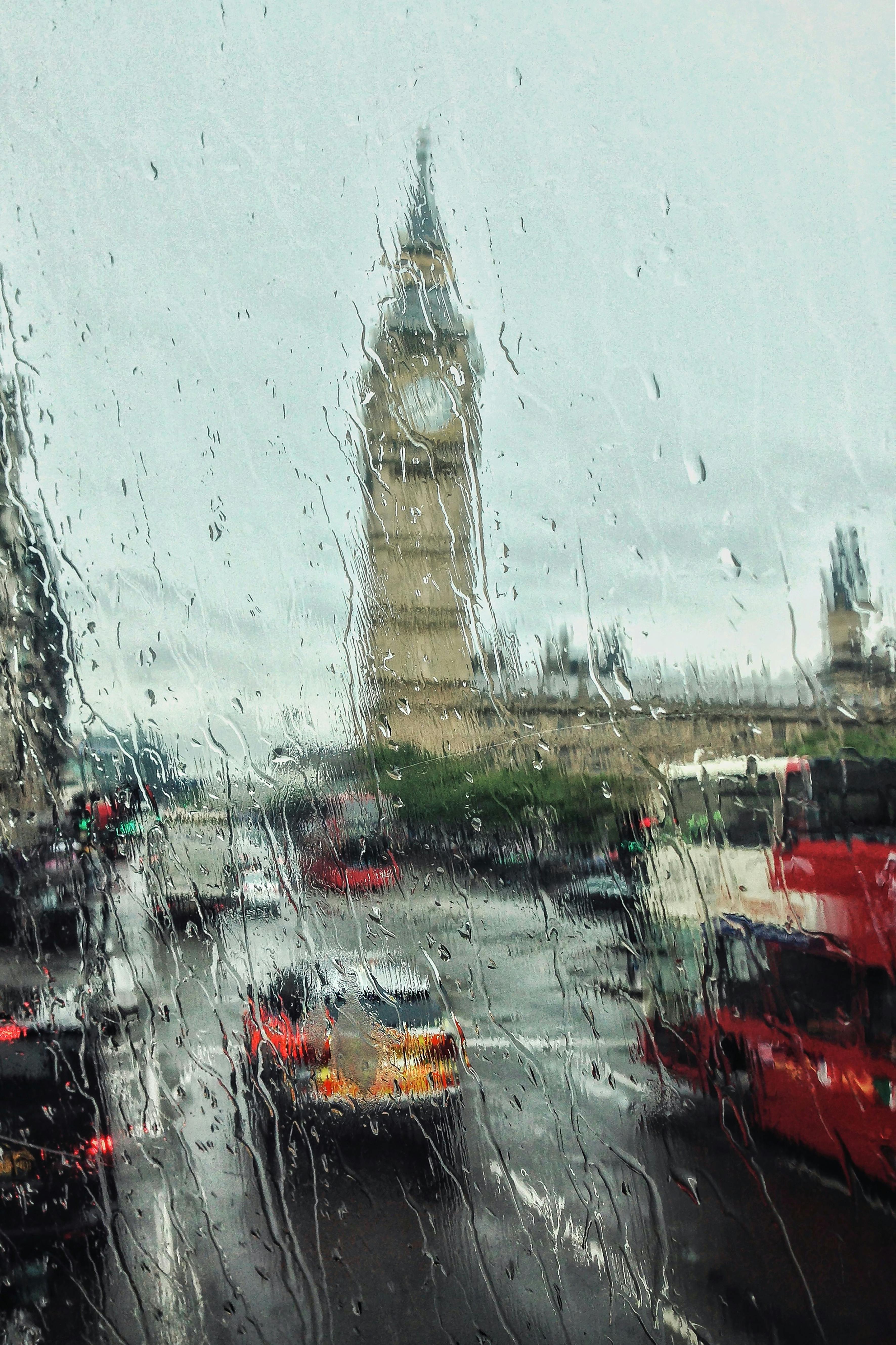 water droplets on glass window