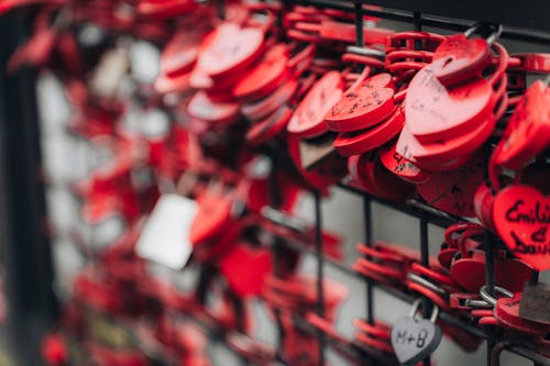 Free stock photo of heart shaped, locks, red heart