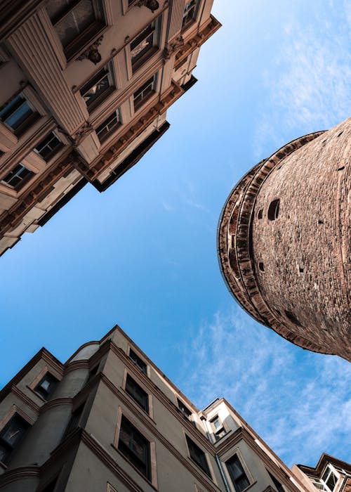 Walls of Buildings and Galata Tower in Istanbul