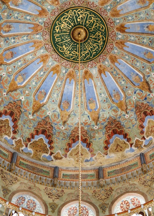 Ornamented Dome Ceiling in Mosque