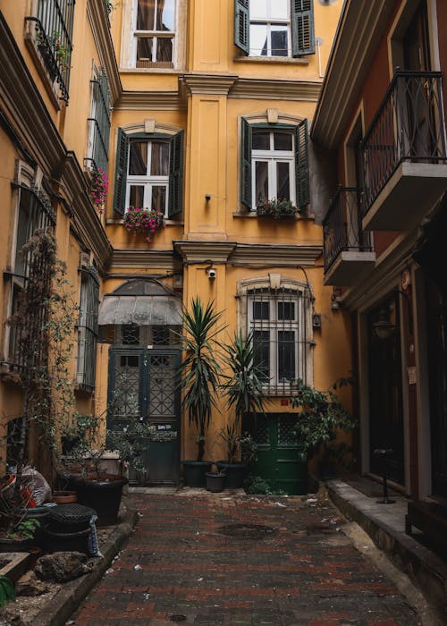 Residential Building in Narrow Alley in Istanbul
