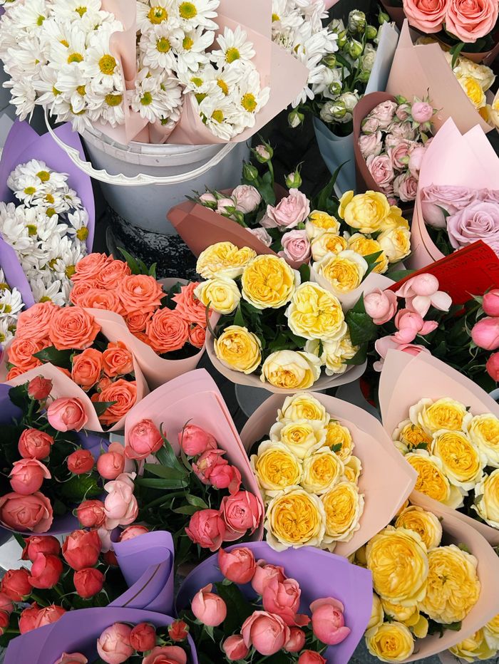 Bouquets ready for delivery at the studio