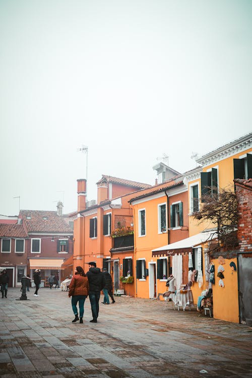 People walking down a street in venice