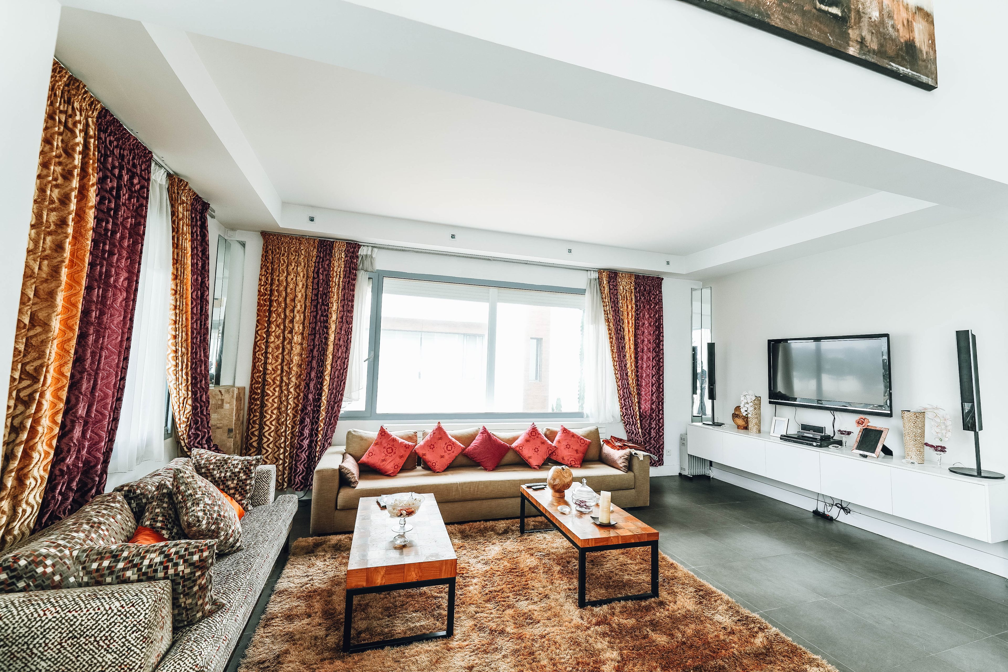 The loft suite with its sitting corner, evening light