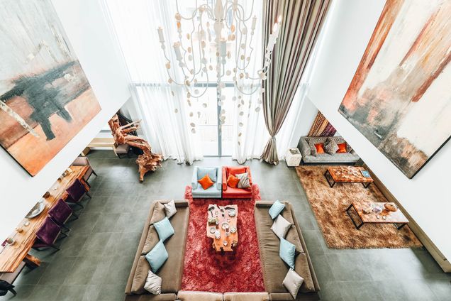 Luxury apartment interior with premium finishes