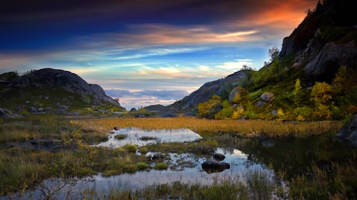 Immagine gratuita di colline, lago, natura