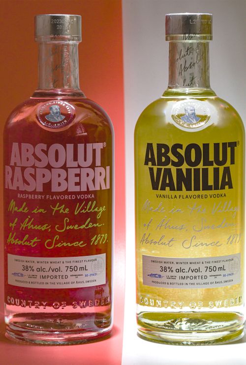 Free Absolut Vodka Bottles Stock Photo
