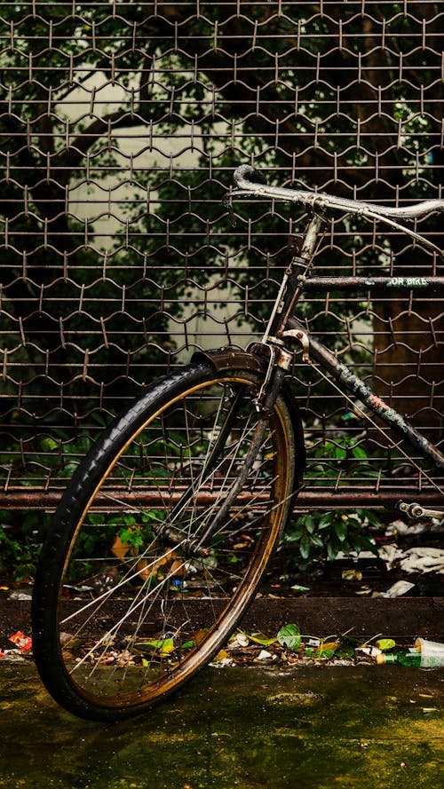 Foto d'estoc gratuïta de bici, cables d acer, herba