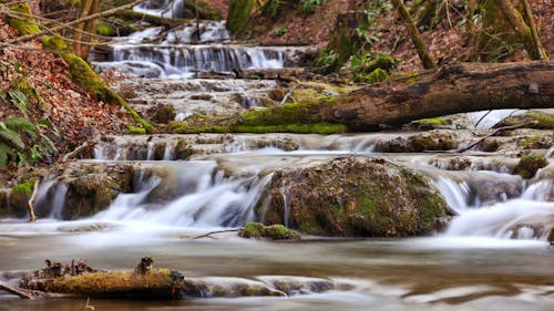 Rocks on Shallow Stream with Cascades