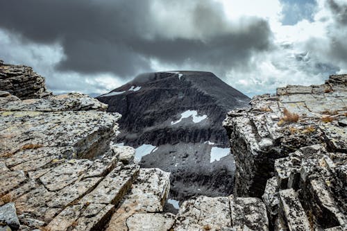 Trollhetta mountain in Norway. Dark mountain.