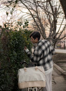 A man explores a quiet countryside on a bicycle during sunset in Vojvodina, Serbia.
