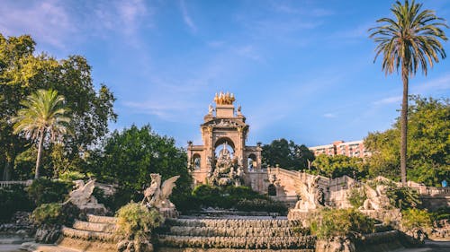 Historical Structure With Fountain