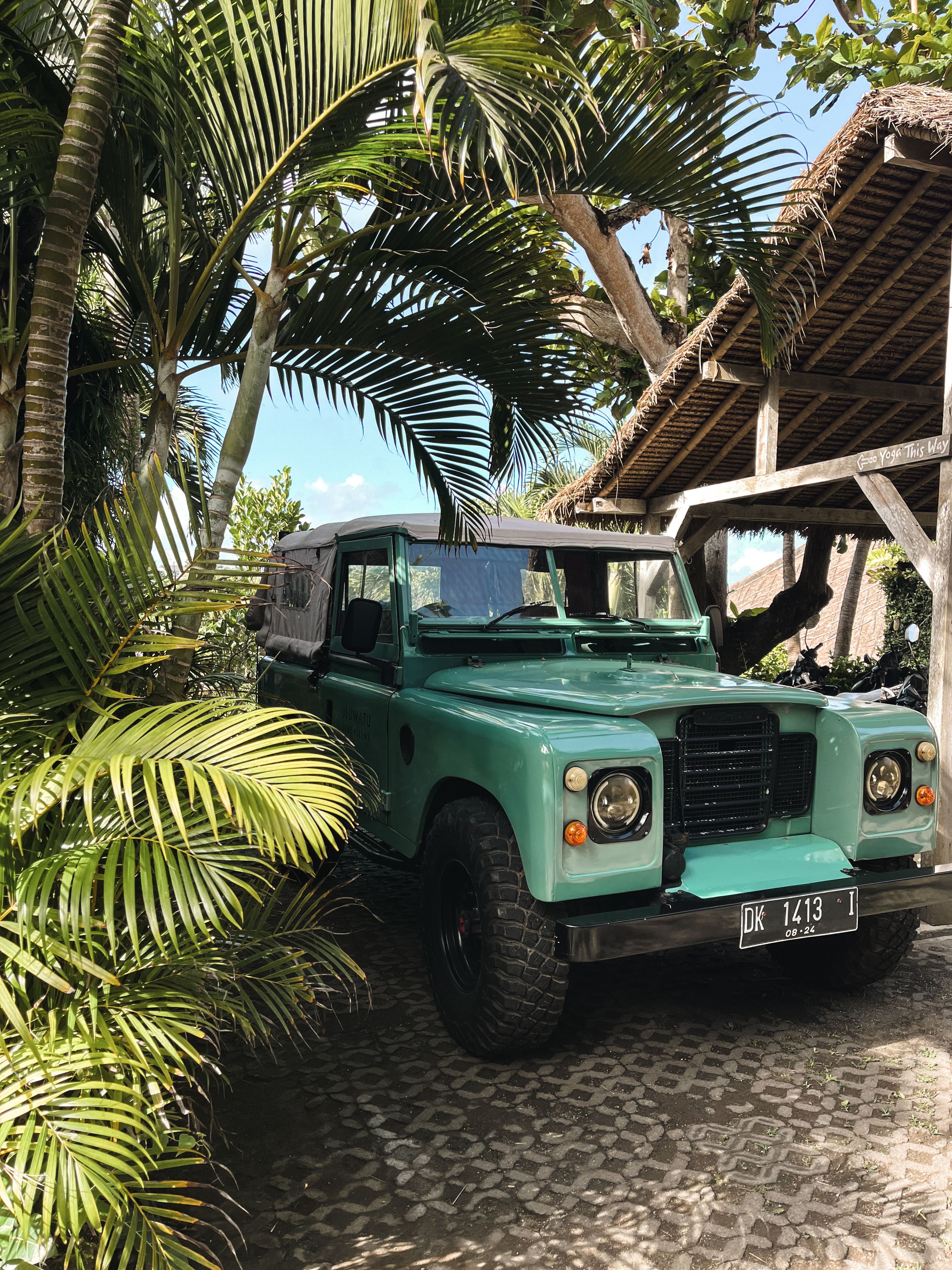 Vintage Land Rover under Palm Trees · Free Stock Photo