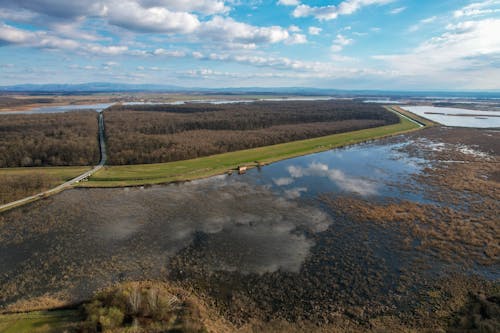 Gratis lagerfoto af droneoptagelse, landskab, marsk